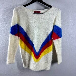 Calling the 80s:  Signature8 Eyelash Fuzzy Oversized Sweater - Medium